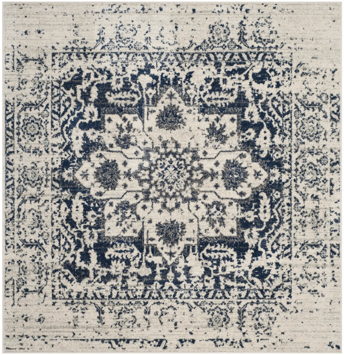 Safavieh Madison 6'-7" x 6'-7" Rug in Cream / Navy
