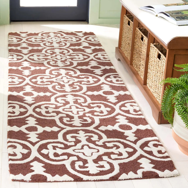 Safavieh Cambridge 2'-6" x 12'-0" Rug in Dark Brown / Ivory
