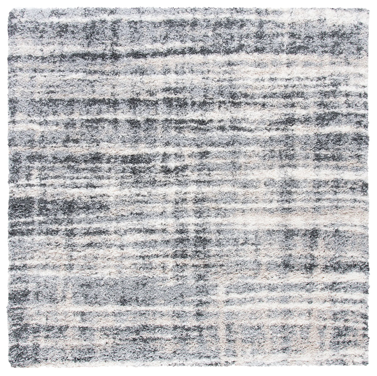 Safavieh Fontana Shag 800 6'-7" x 6'-7" Rug in Grey / Ivory