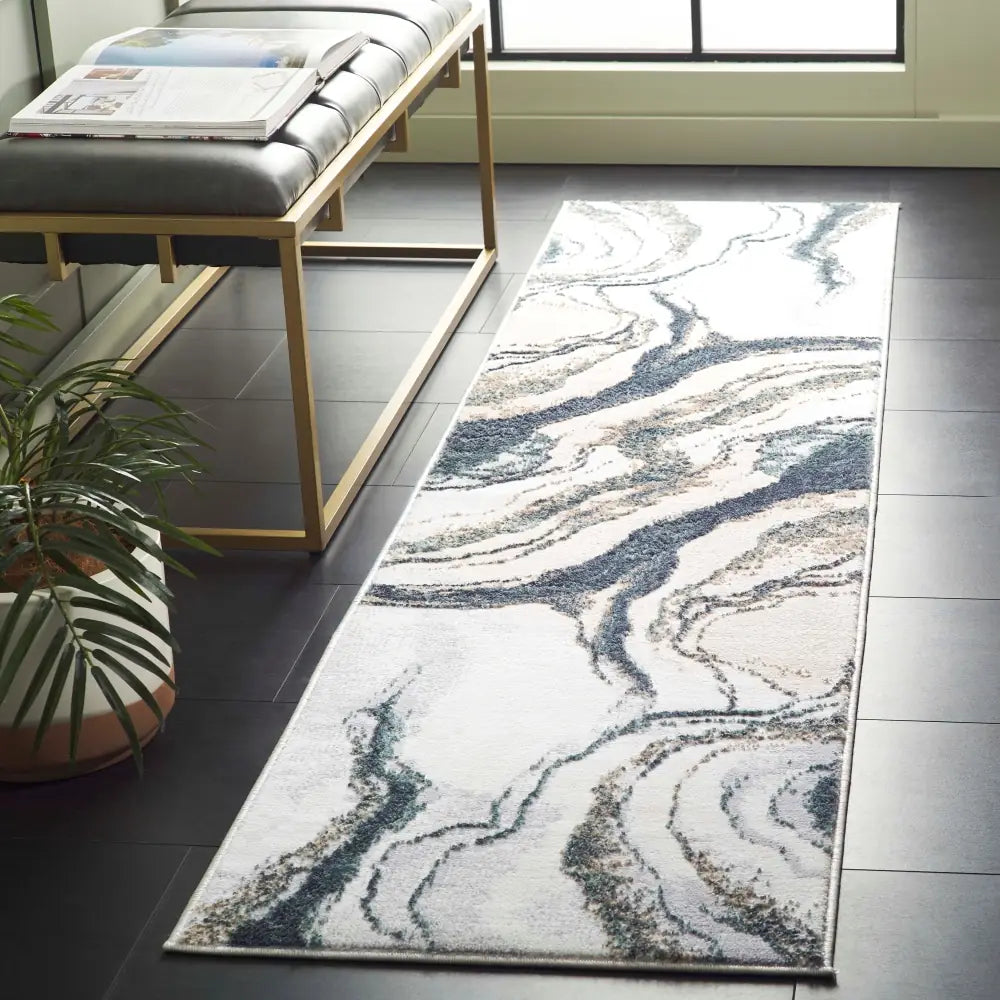 Safavieh Alenia 100 2'-0" x 8'-0" Rug in Grey / Blue