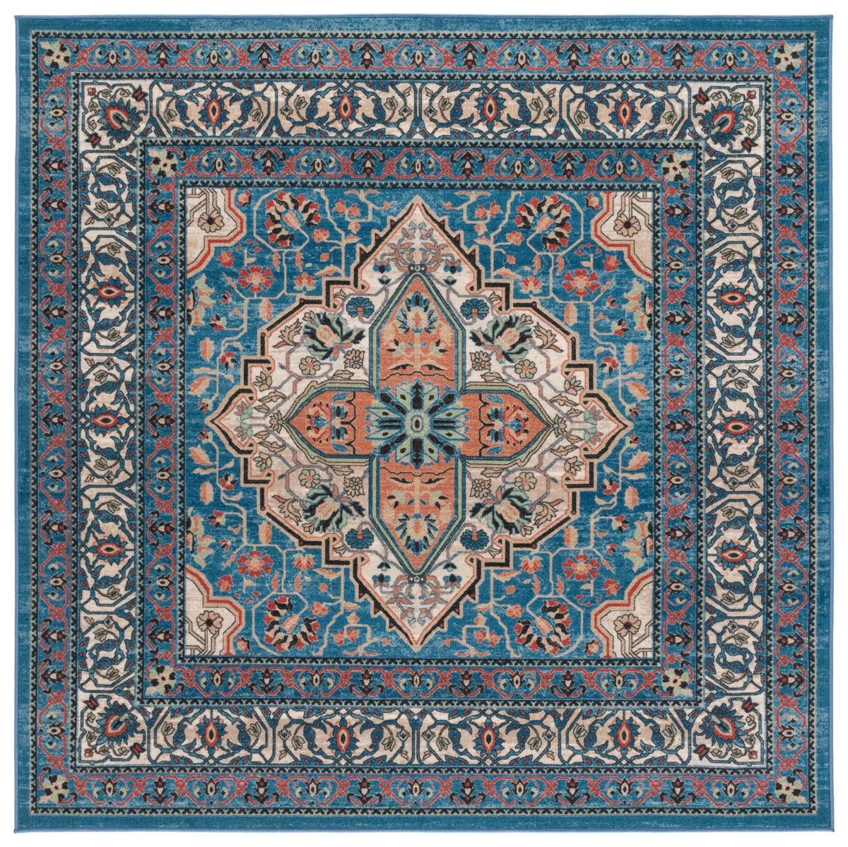 Safavieh Journey 6'-7" x 6'-7" Rug in Blue / Ivory