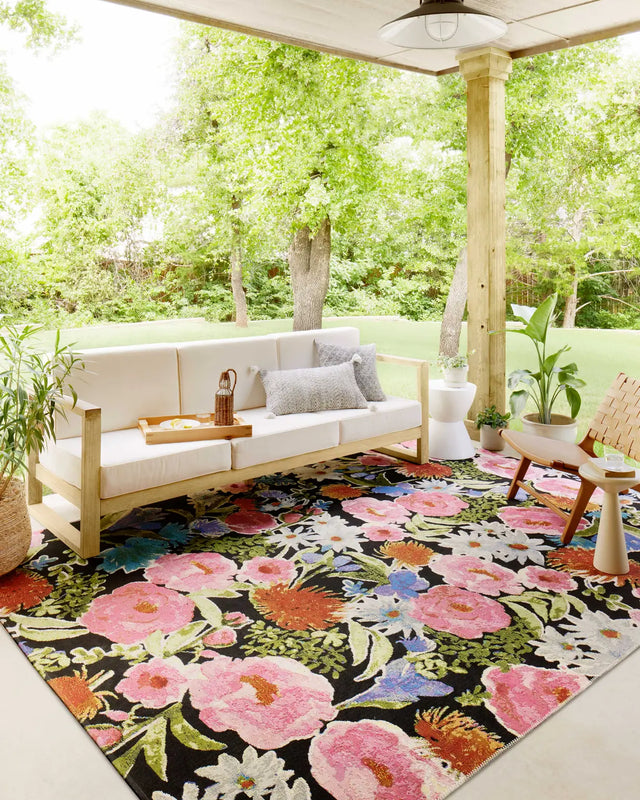 Loloi Botanical Bot-01 Black/Multi Rug - room scene 2