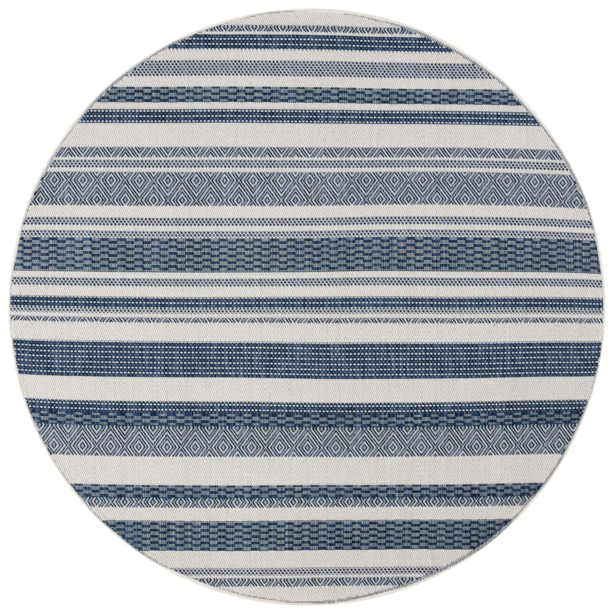 Safavieh Beach House 6'-7" x 6'-7" Rug in Brown / Ivory