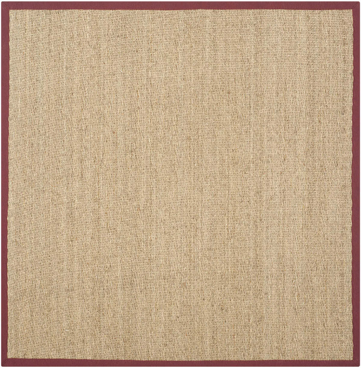 Safavieh Natural Fiber 6'-0" x 6'-0" Rug in Natural / Burgundy Red
