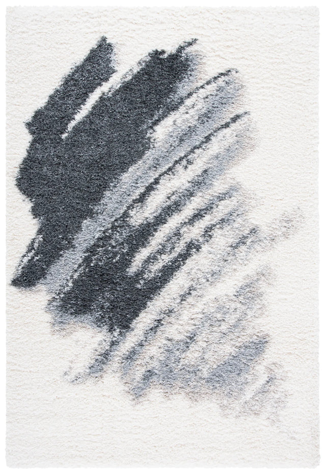 Safavieh Fontana Shag 800 4'-0" x 6'-0" Rug in Grey / Ivory