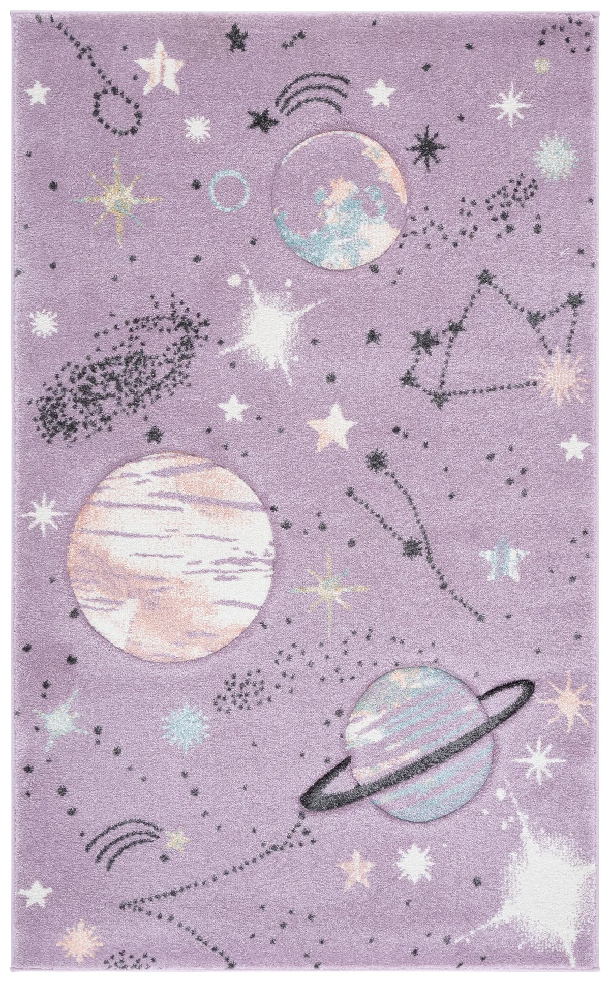 Safavieh Carousel Kids 100 3'-3" x 5'-3" Rug in Purple / Orange