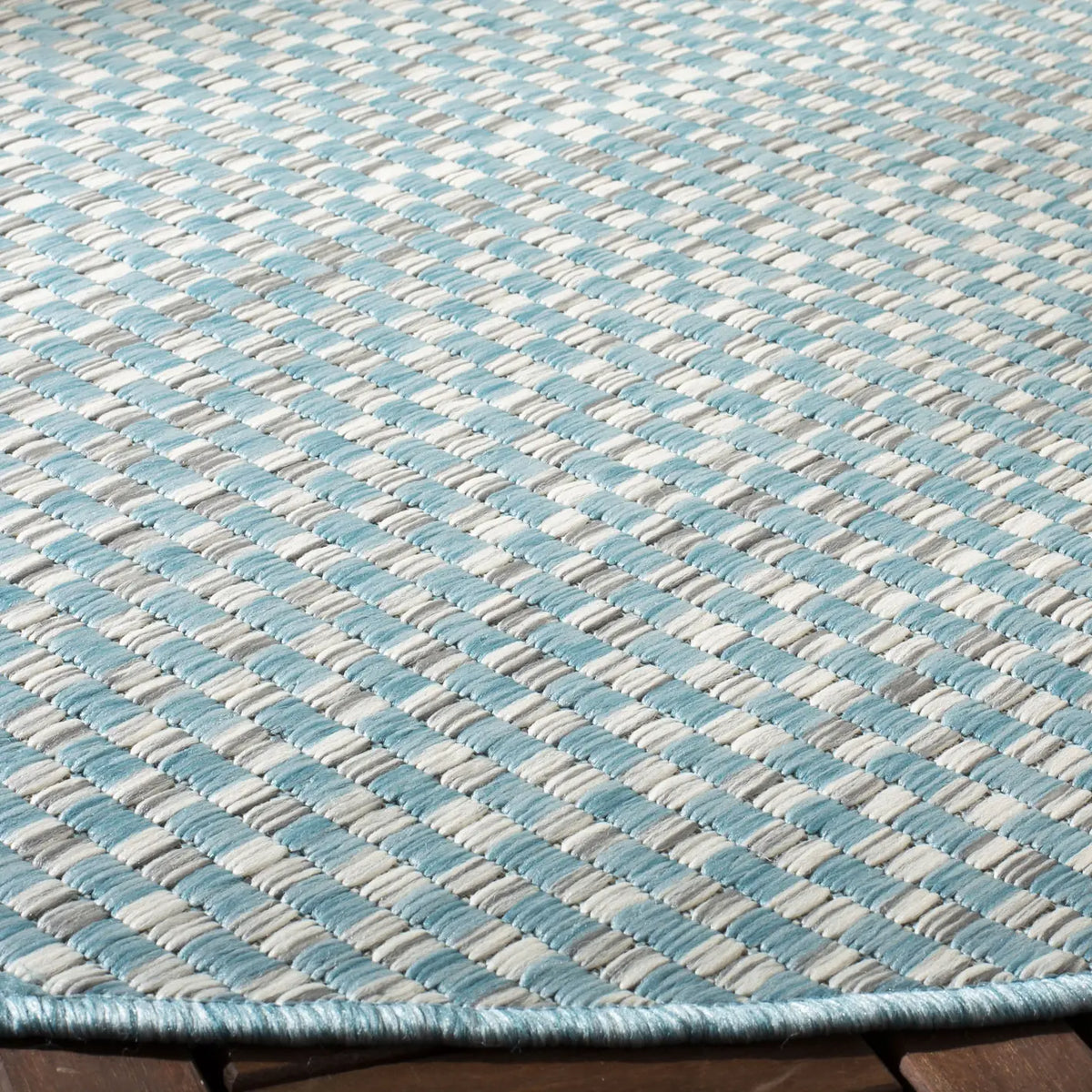 Safavieh Courtyard 5'-3" x 5'-3" Rug in Light Blue / Light Grey