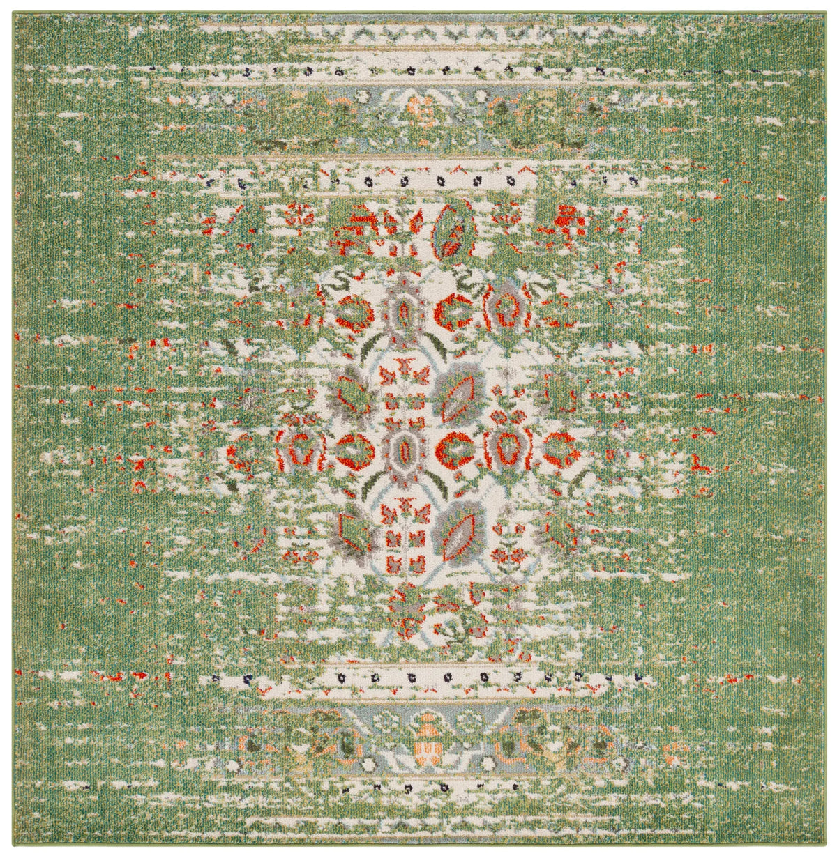 Safavieh Monaco 6'-7" x 6'-7" Rug in Sage / Rust