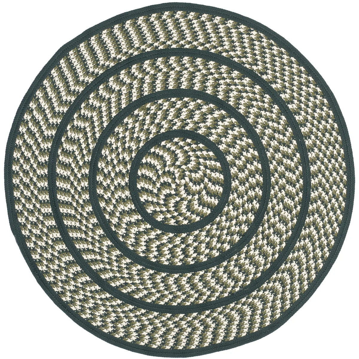 Safavieh Braided 3'-0" x 3'-0" Rug in Ivory / Dark Green