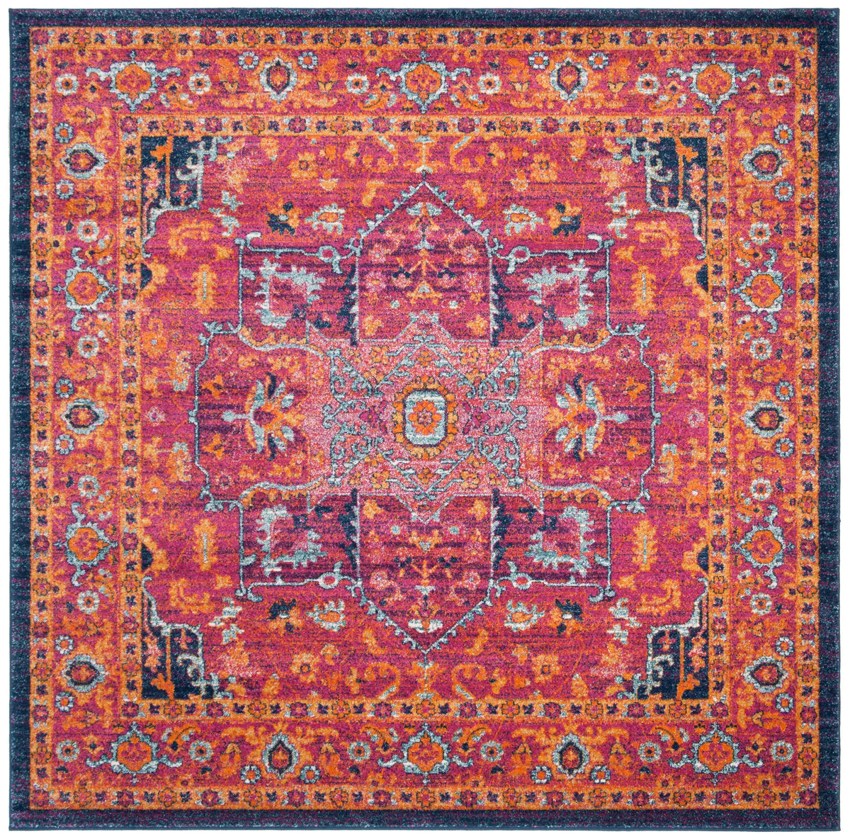 Safavieh Evoke 6'-7" x 6'-7" Rug in Fuchsia / Orange