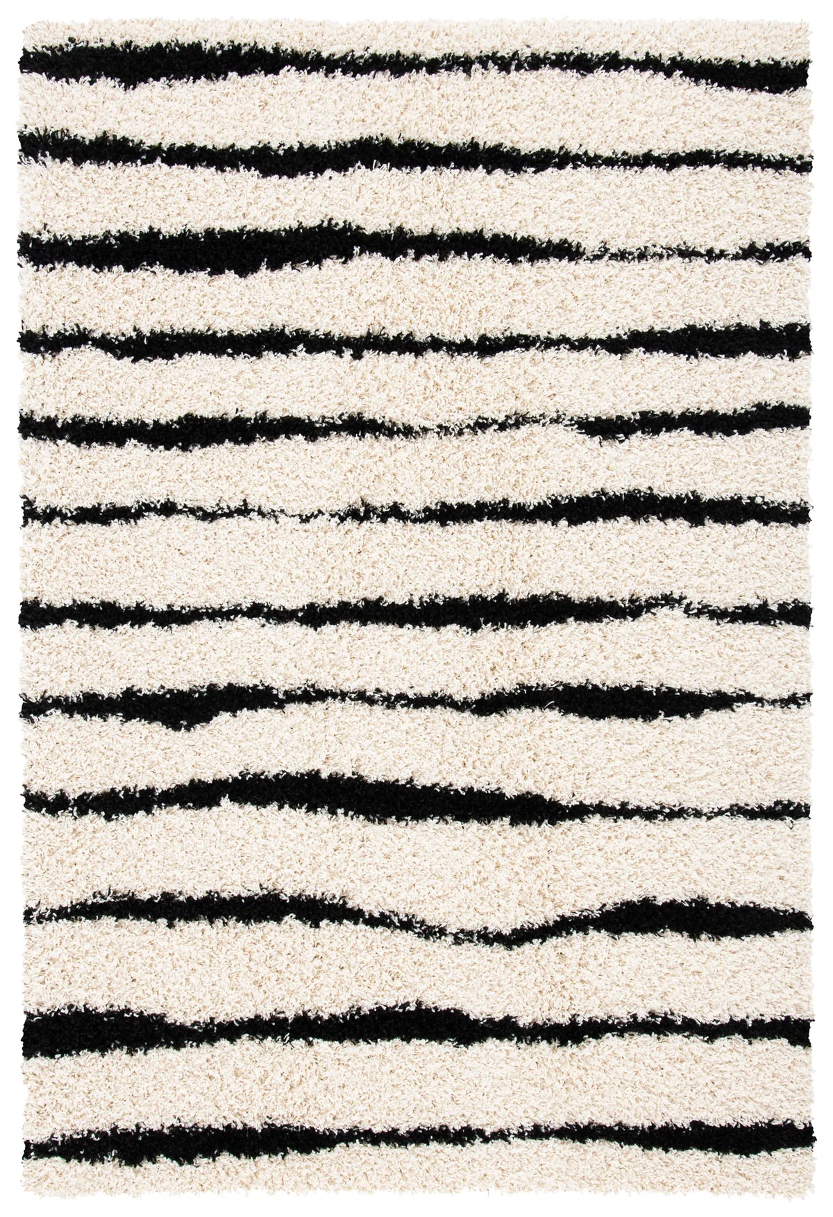 Safavieh Venus Shag 600 4'-0" x 6'-0" Rug in Ivory / Black