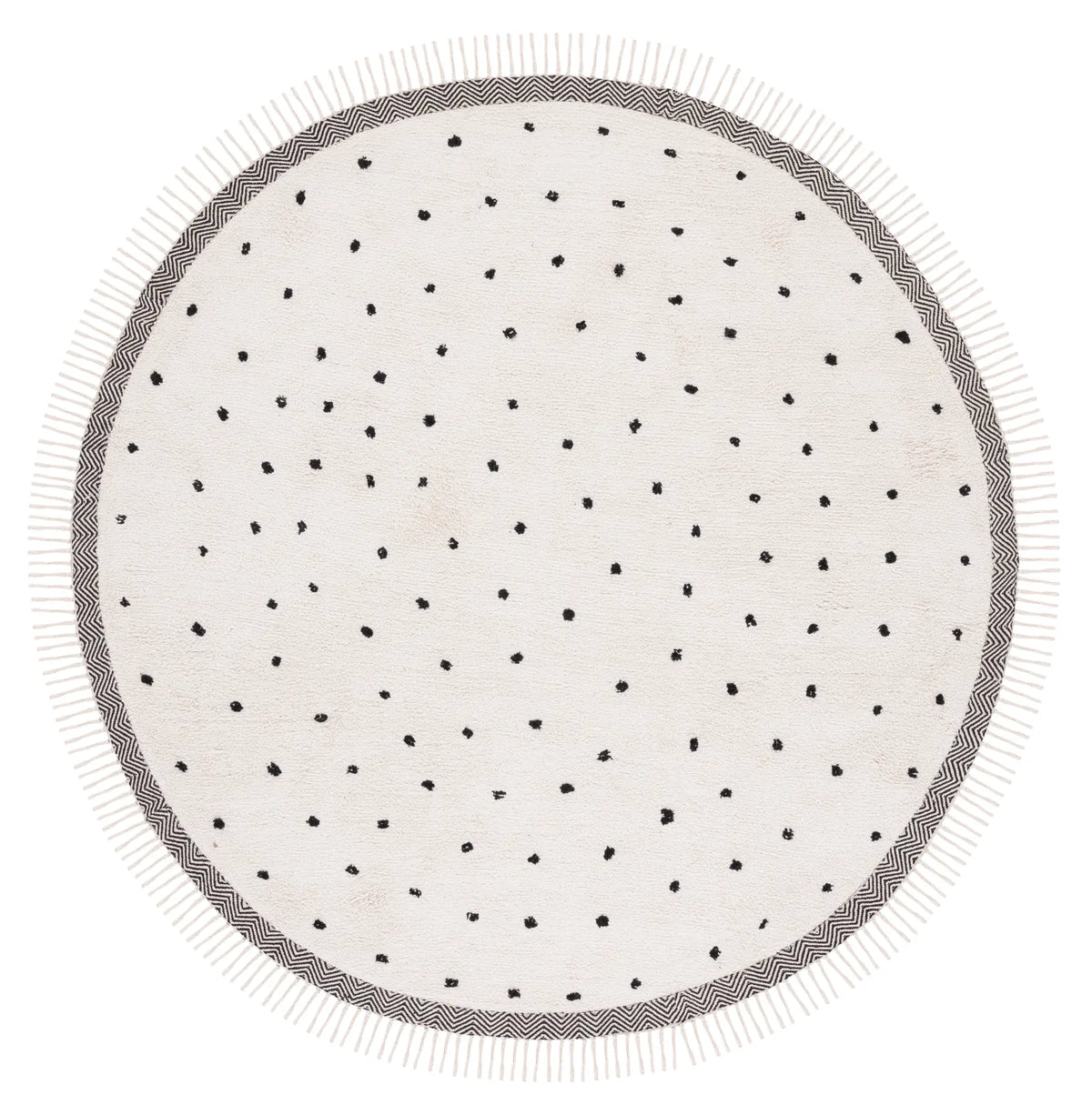 Safavieh Easy Care 6'-0" x 6'-0" Rug in Ivory / Black