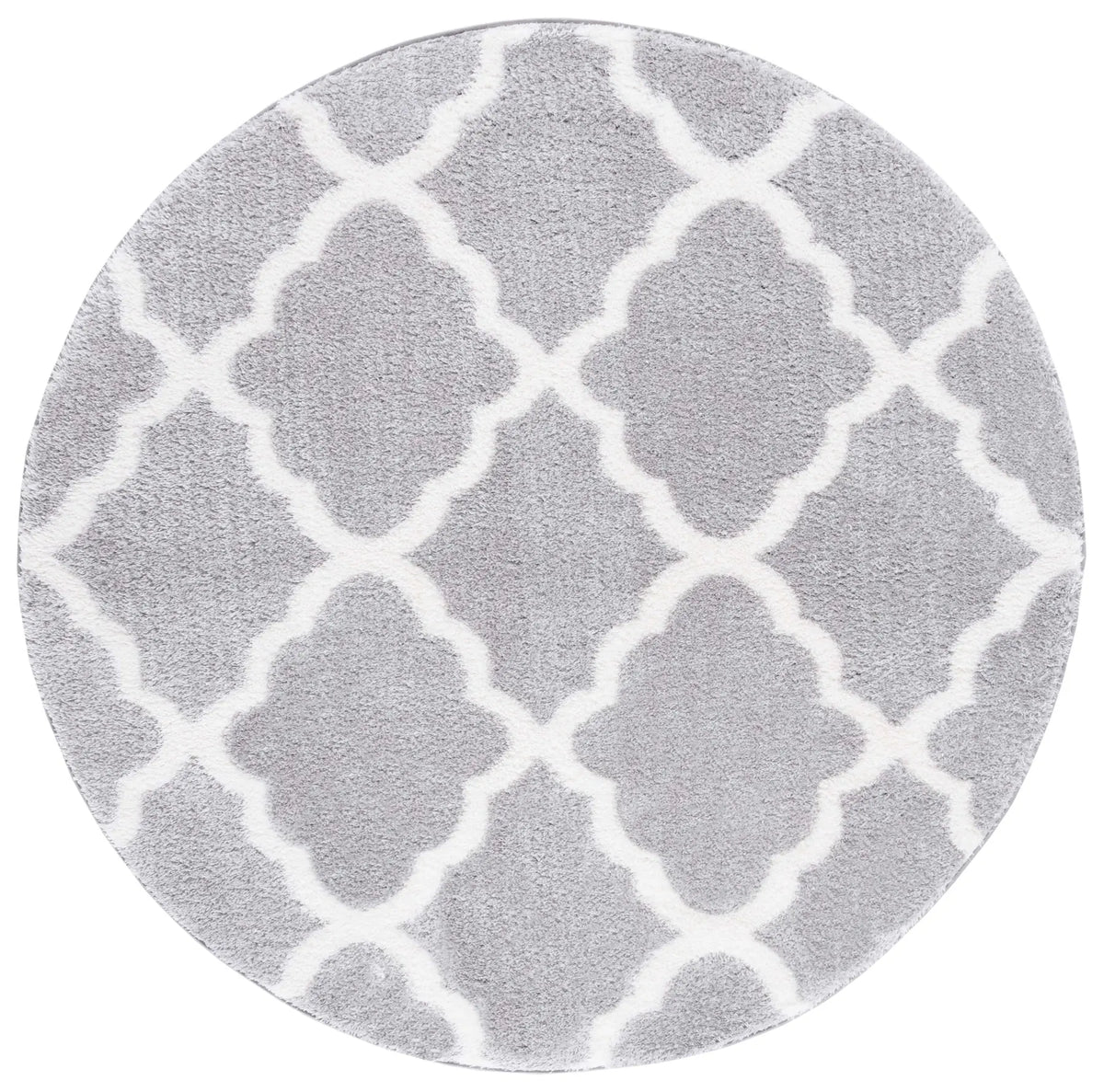 Safavieh Tahoe Shag 6'-7" x 6'-7" Rug in Light Grey / White