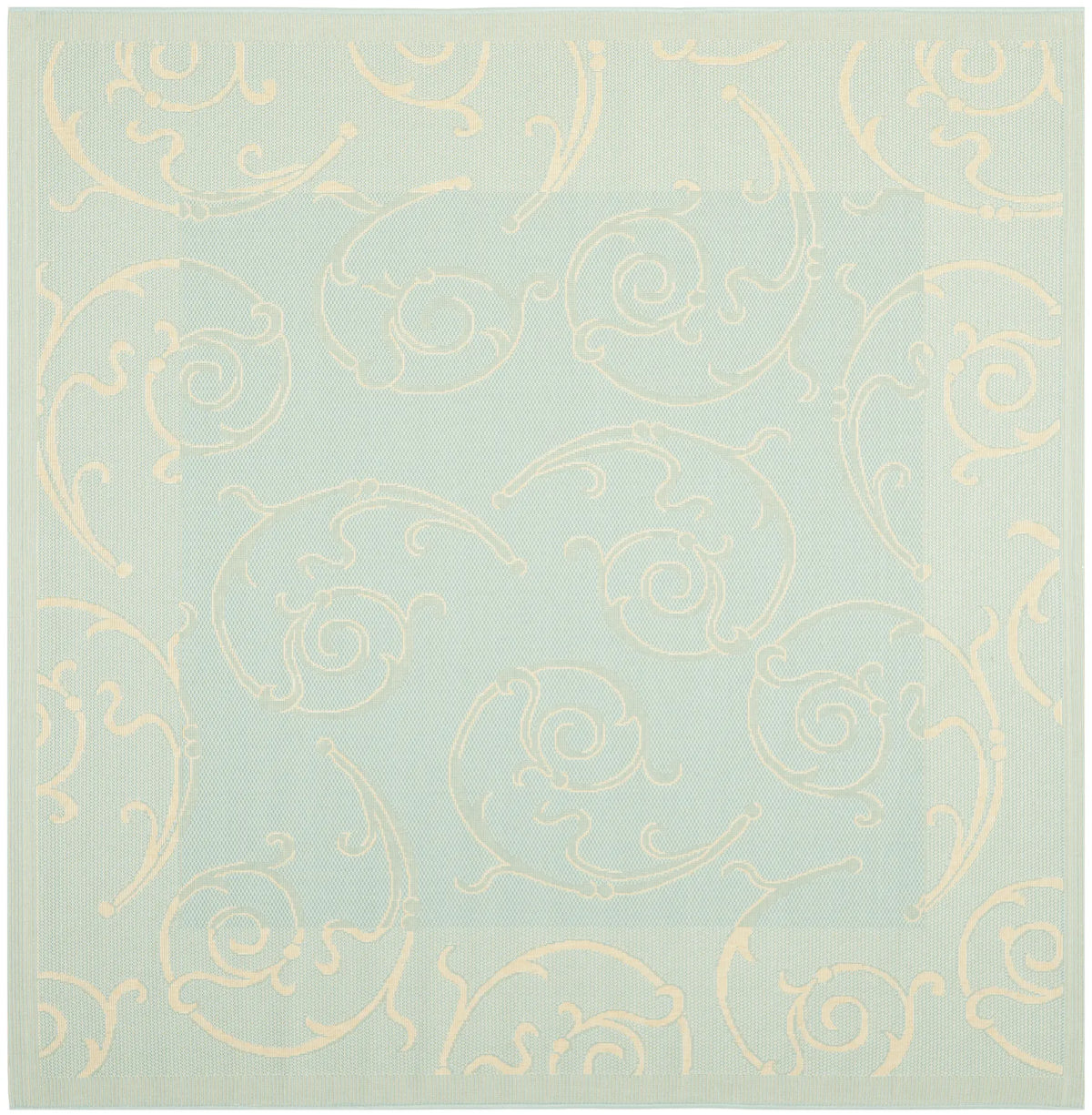Safavieh Courtyard 6'-7" x 6'-7" Rug in Aqua / Cream