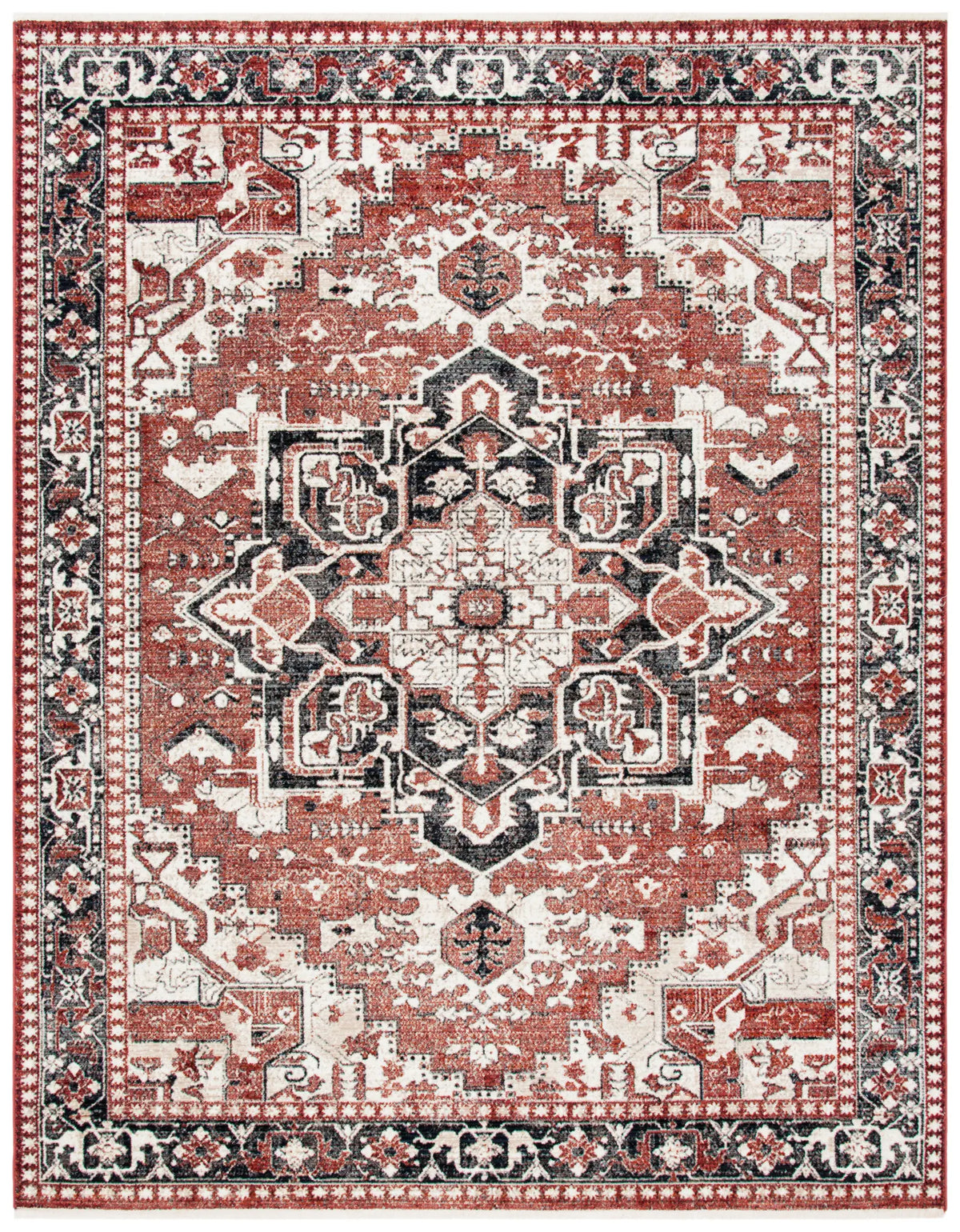 Safavieh Herat 300 8'-0" x 10'-0" Rug in Rust / Black