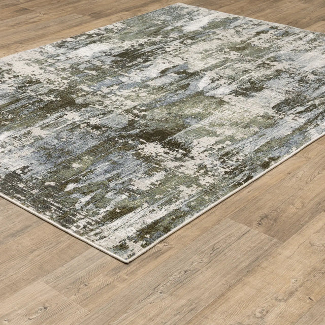 Oriental Weavers Sphinx Caravan 2060F Green/ Blue Rugs - angle detail