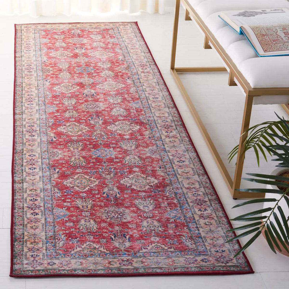 Safavieh Tucson 2'-6" x 8'-0" Rug in Rust / Beige