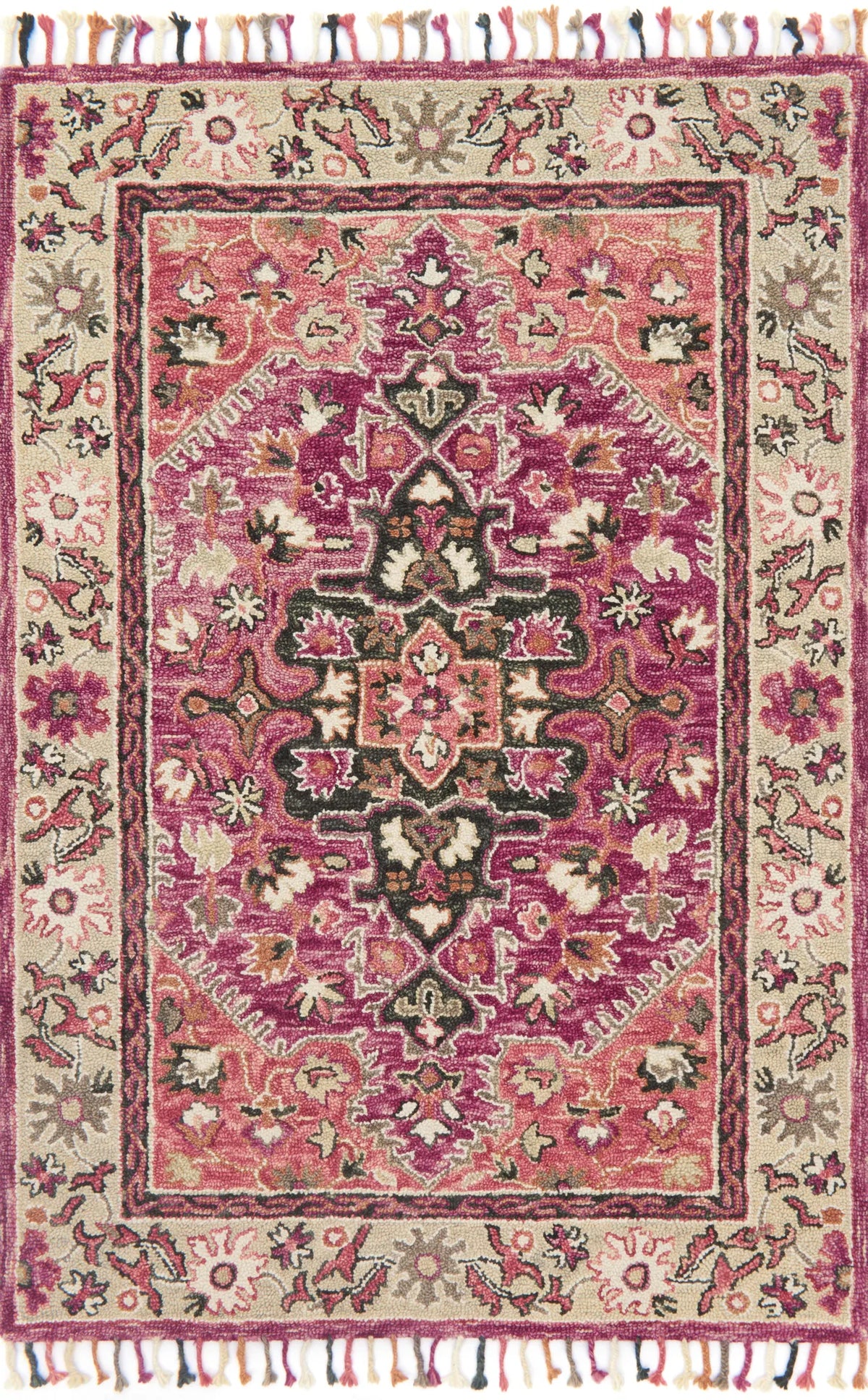 Loloi Zharah Zr-05 Raspberry / Taupe Rugs - main flat