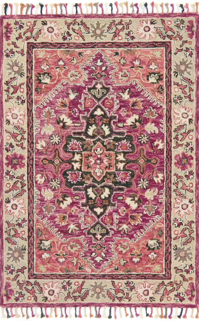 Loloi Zharah Zr-05 Raspberry / Taupe Rugs - main flat