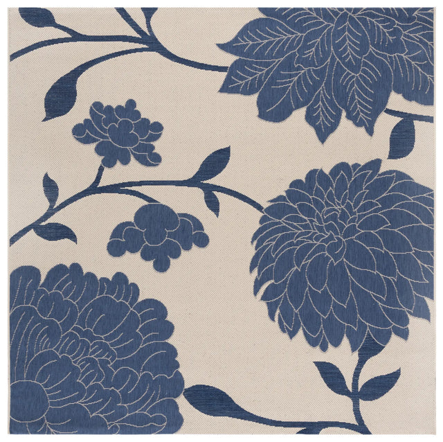 Safavieh Courtyard 6'-7" x 6'-7" Rug in Beige / Blue
