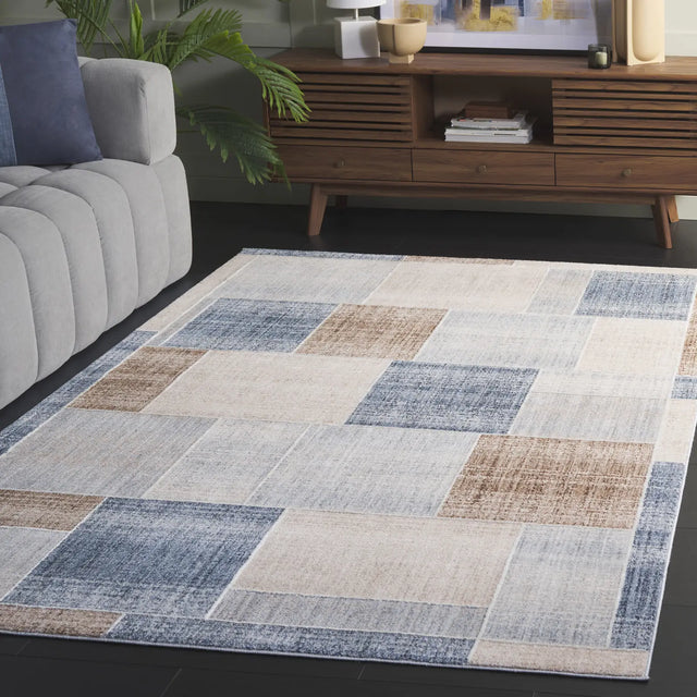 Safavieh Scarlett 400 4'-0" x 6'-0" Rug in Beige / Blue Brown