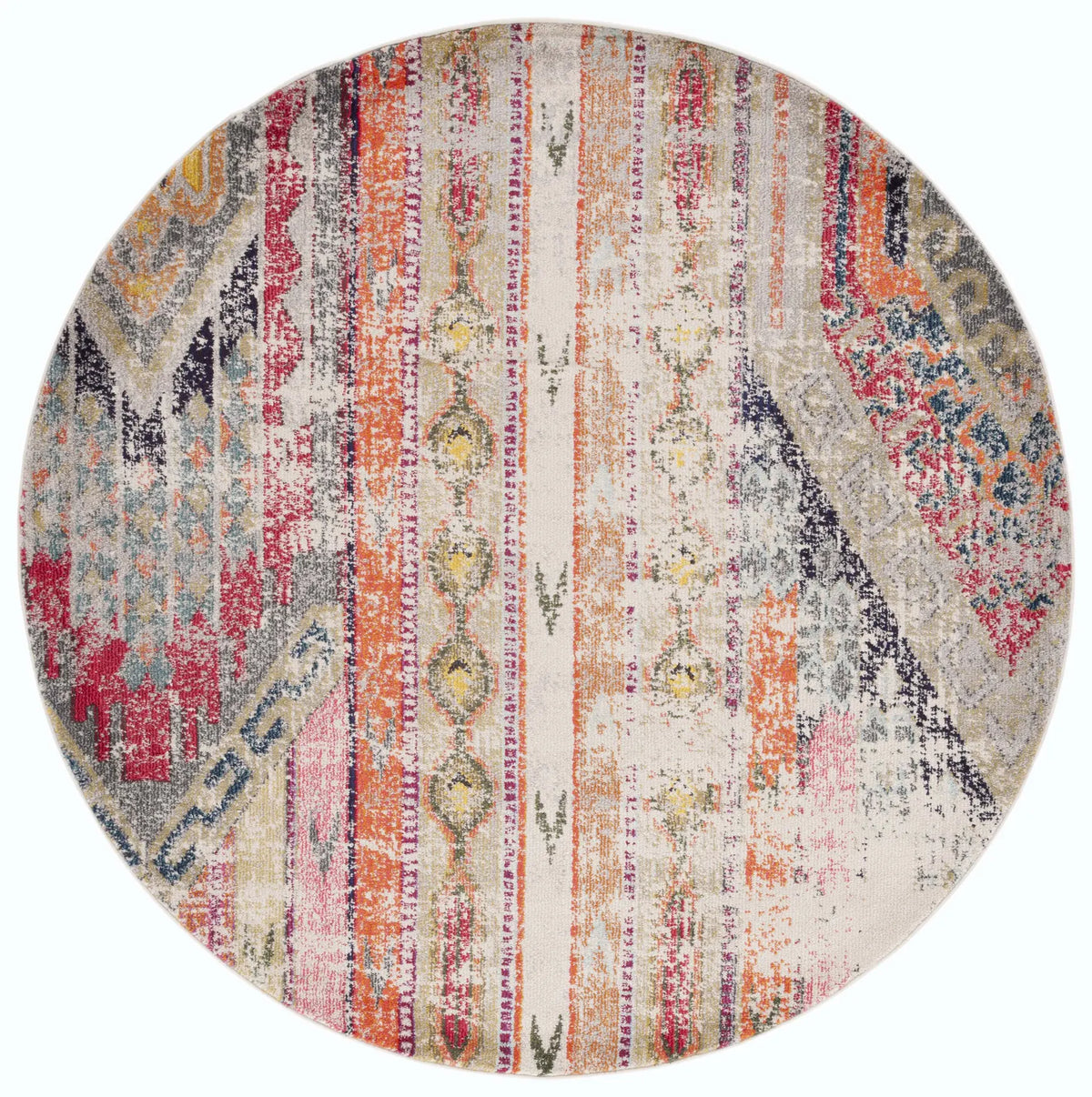 Safavieh Monaco 5'-0" x 5'-0" Rug in Light Grey / Multi