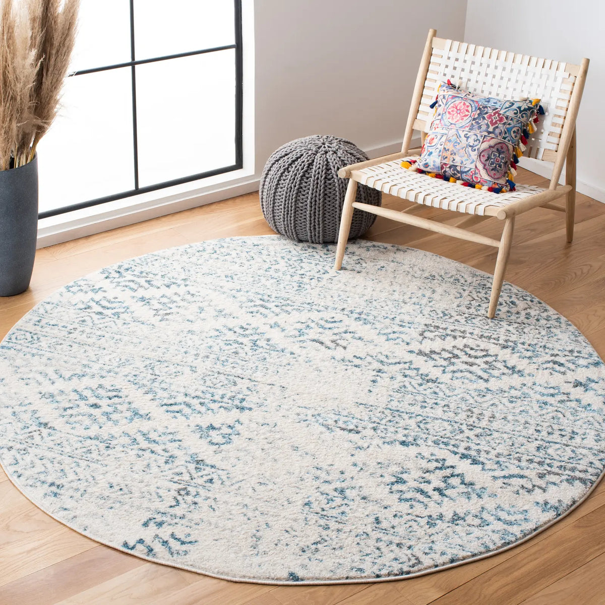 Safavieh Tulum 10'-0" x 10'-0" Rug in Ivory / Turquoise