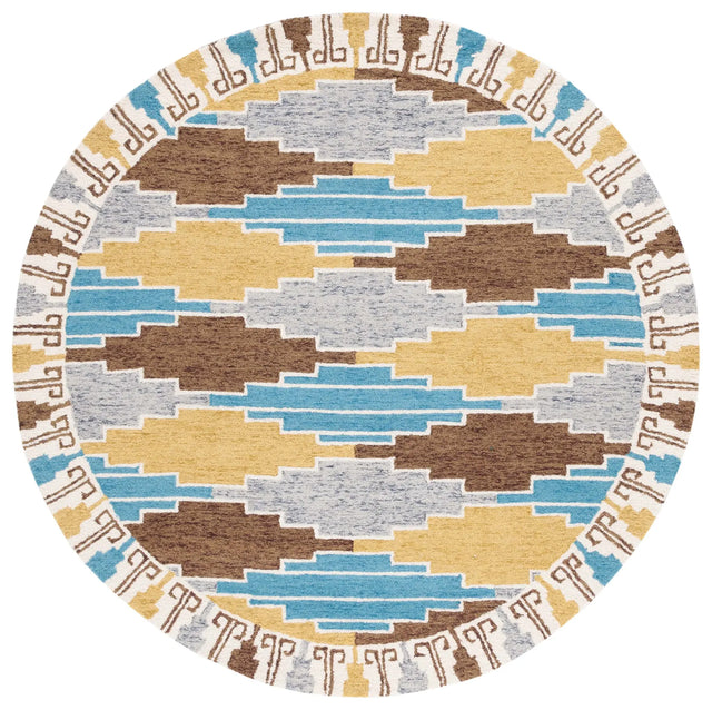 Safavieh Rodeo Drive 6'-0" x 6'-0" Rug in Blue / Ivory