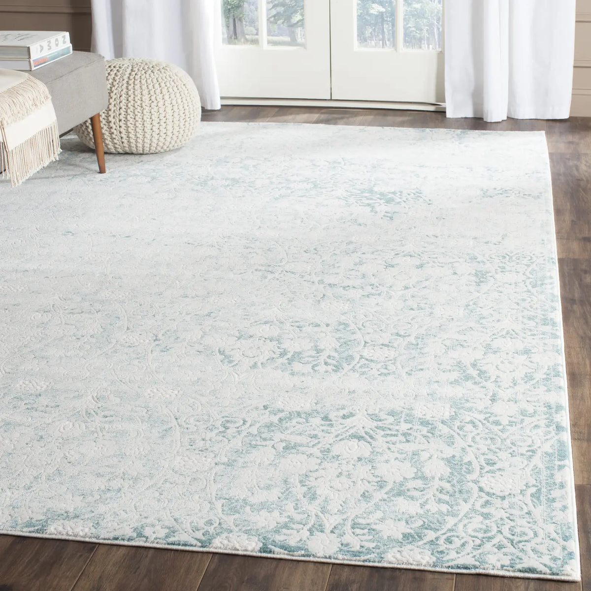 Safavieh Passion 10'-0" x 14'-0" Rug in Turquoise / Ivory