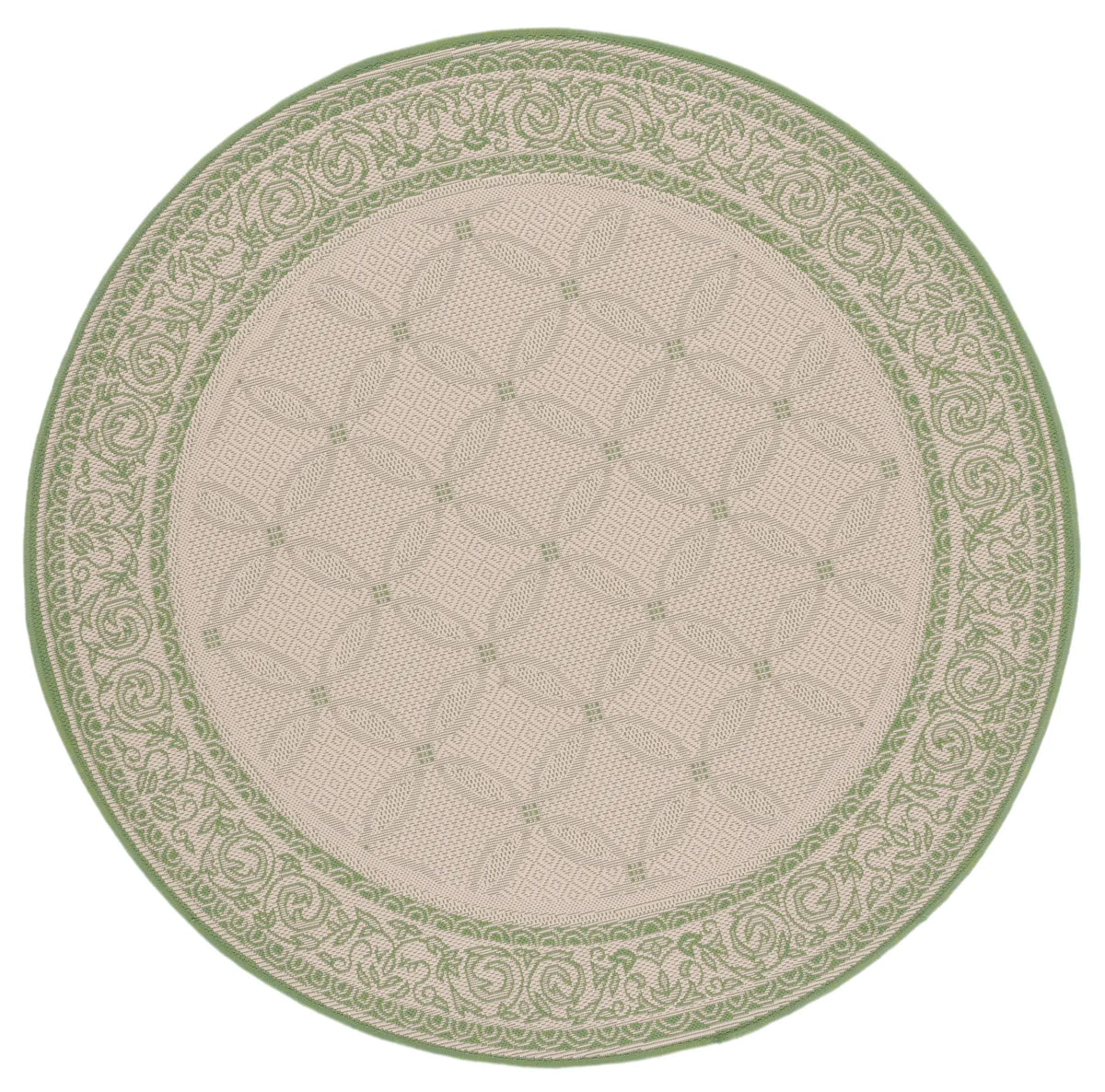 Safavieh Courtyard 5'-3" x 5'-3" Rug in Natural / Olive