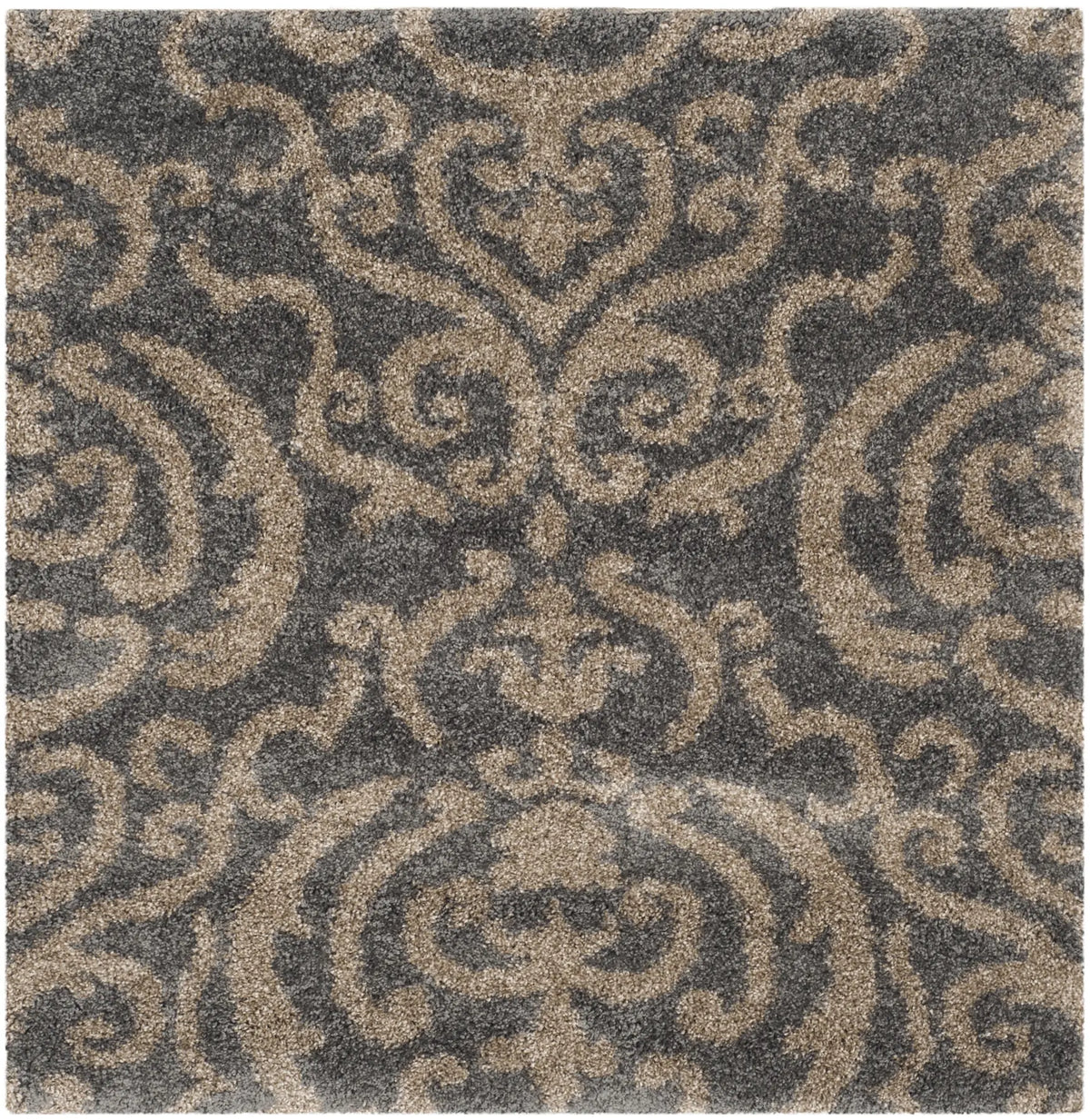 Safavieh Florida Shag 4'-0" x 4'-0" Rug in Grey / Beige