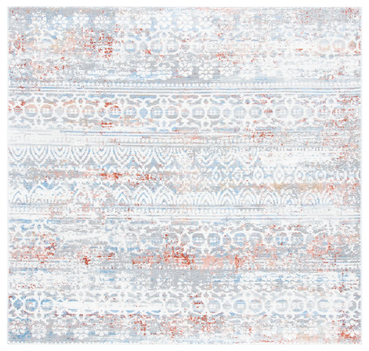 Safavieh Amelia 6'-7" x 6'-7" Rug in Grey / Rust