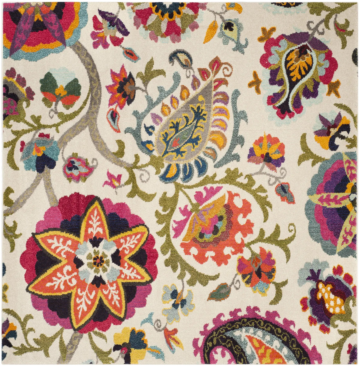 Safavieh Monaco 6'-7" x 6'-7" Rug in Ivory / Multi