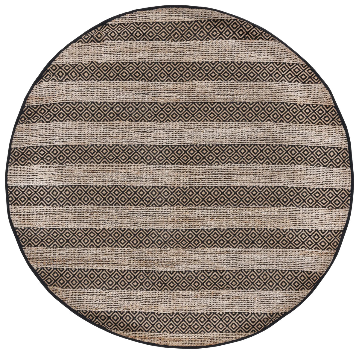 Safavieh Natural Fiber 7'-0" x 7'-0" Rug in Black / Natural