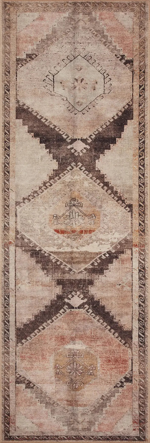 Loloi Wynter Wyn-08 Graphite/Blush Rugs - runner flat