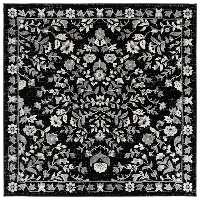 Safavieh Cameron 6'-7" x 6'-7" Rug in Black / Ivory