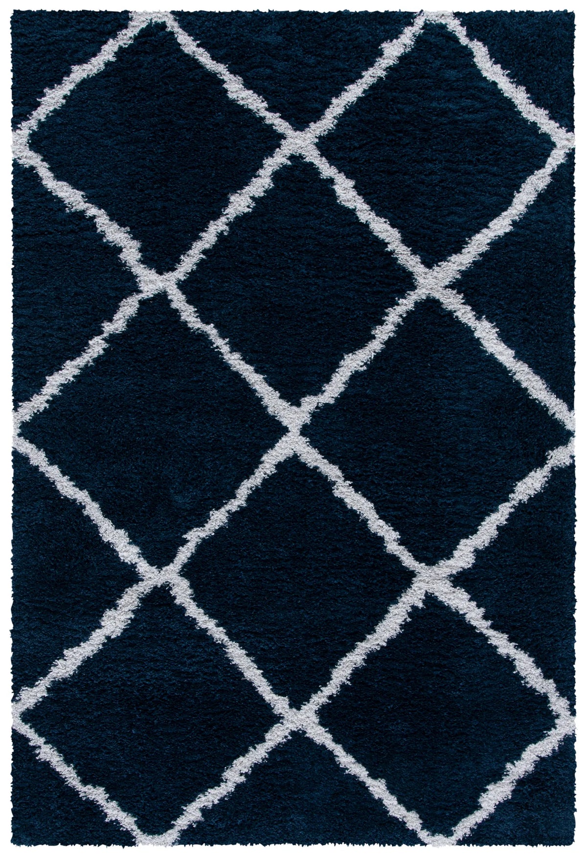Safavieh August Shag 500 5'-5" x 7'-7" Rug in Navy / Ivory