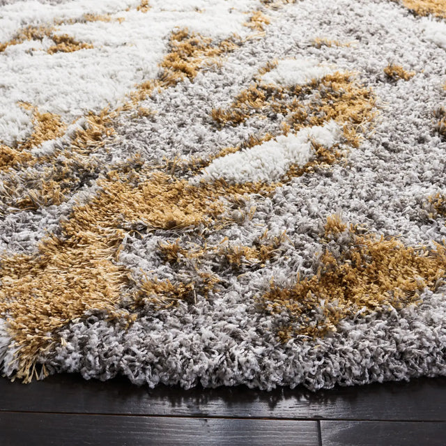 Safavieh Horizon Shag 800 10'-0" x 10'-0" Rug in Grey / Gold