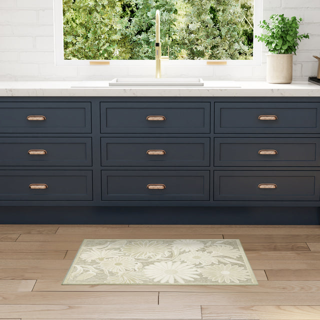 Nourison Aloha ALH33 Machine Made Ivory, Sage Rug