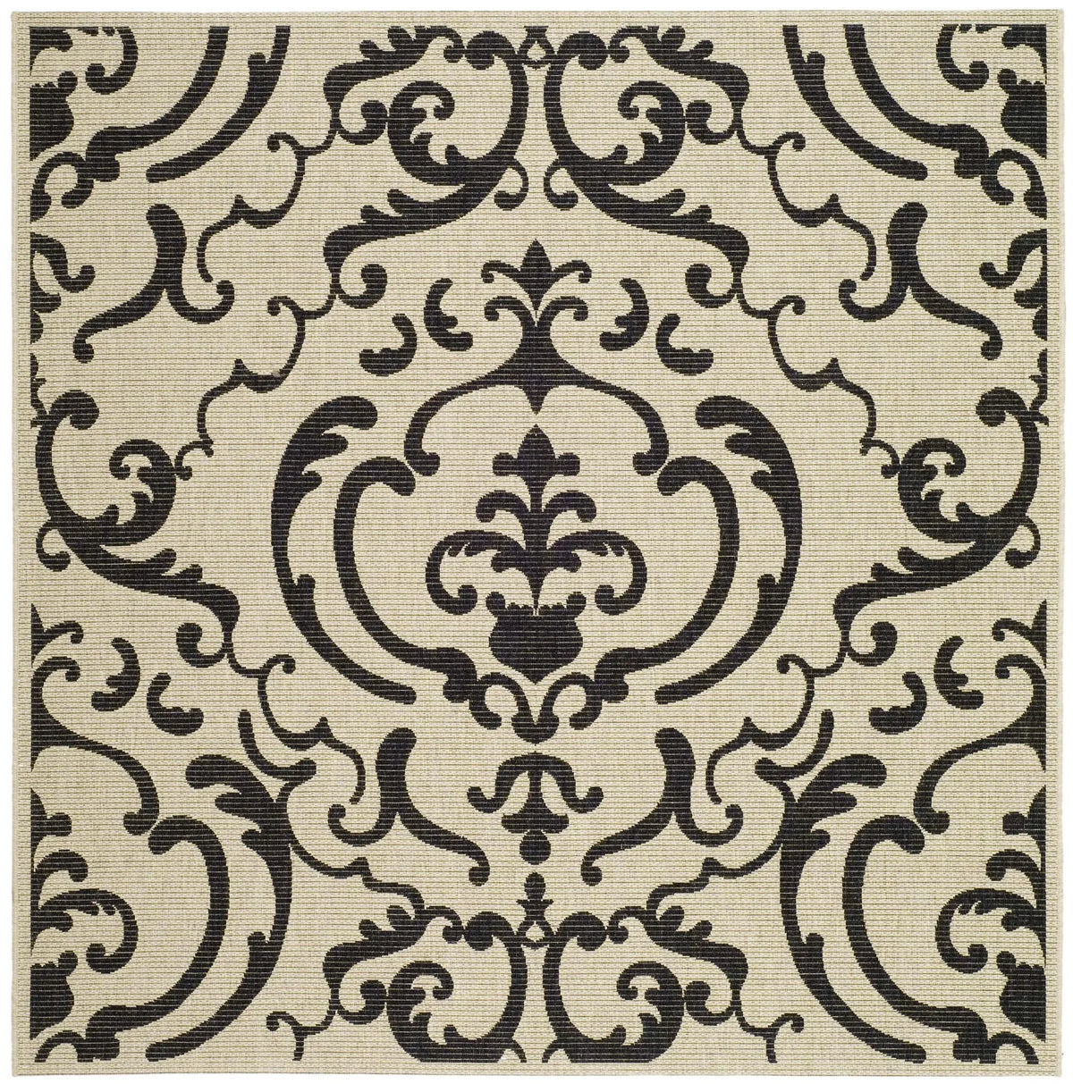Safavieh Courtyard 6'-7" x 6'-7" Rug in Sand / Black