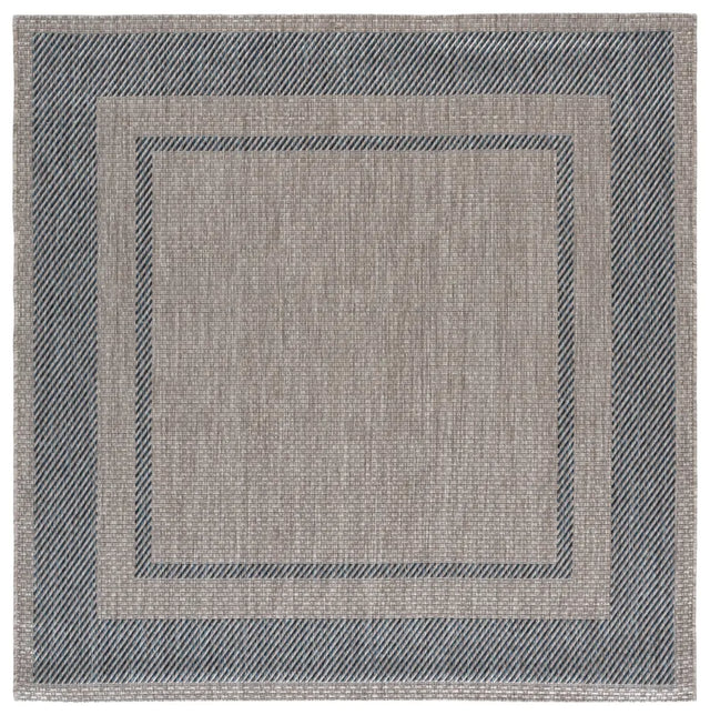 Safavieh Courtyard 6'-7" x 6'-7" Rug in Grey / Navy