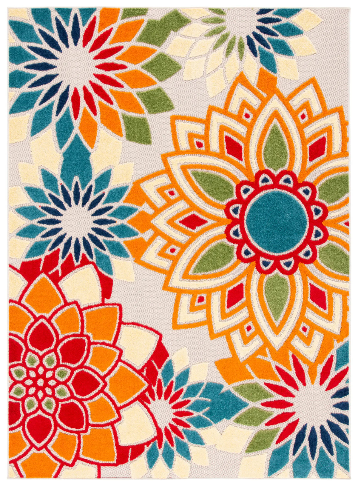 Safavieh Cabana 4'-5" x 6'-5" Rug in Ivory / Orange