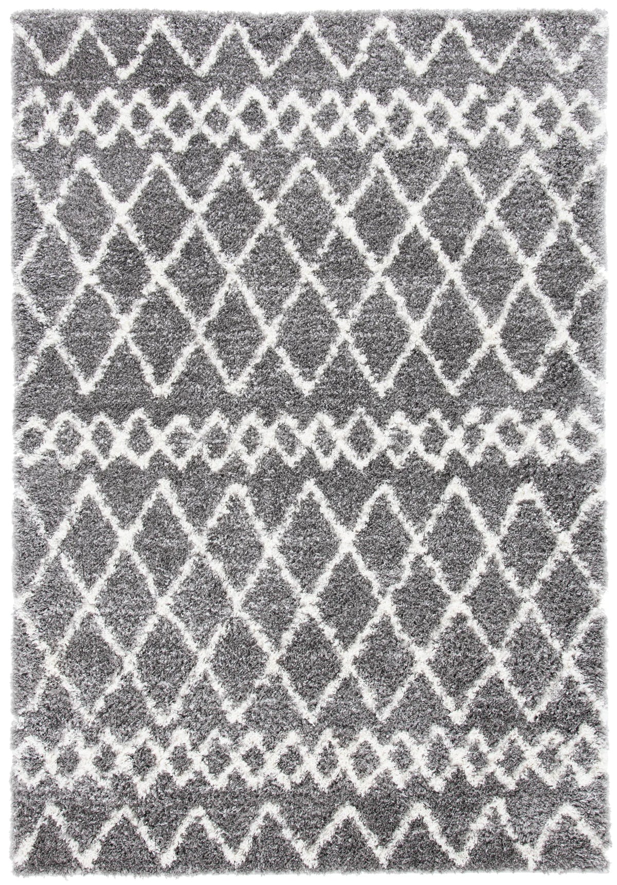 Safavieh Berber Shag 4'-0" x 6'-0" Rug in Grey / Ivory