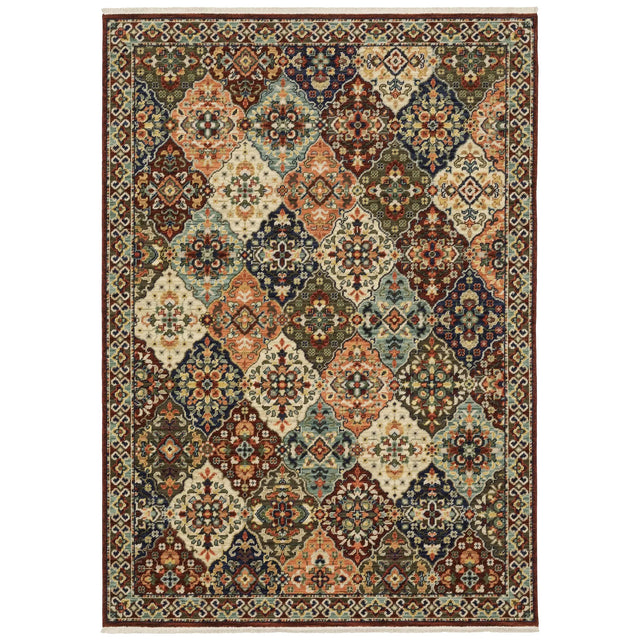 Oriental Weavers Lilihan 050X6 Red/ Multi Rug - main flat