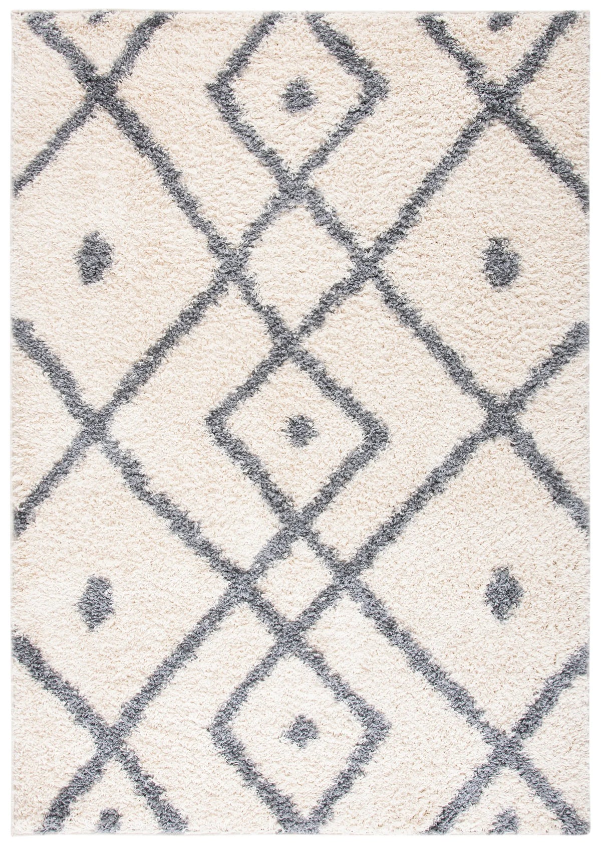 Safavieh Venus Shag 600 4'-0" x 6'-0" Rug in Ivory / Grey