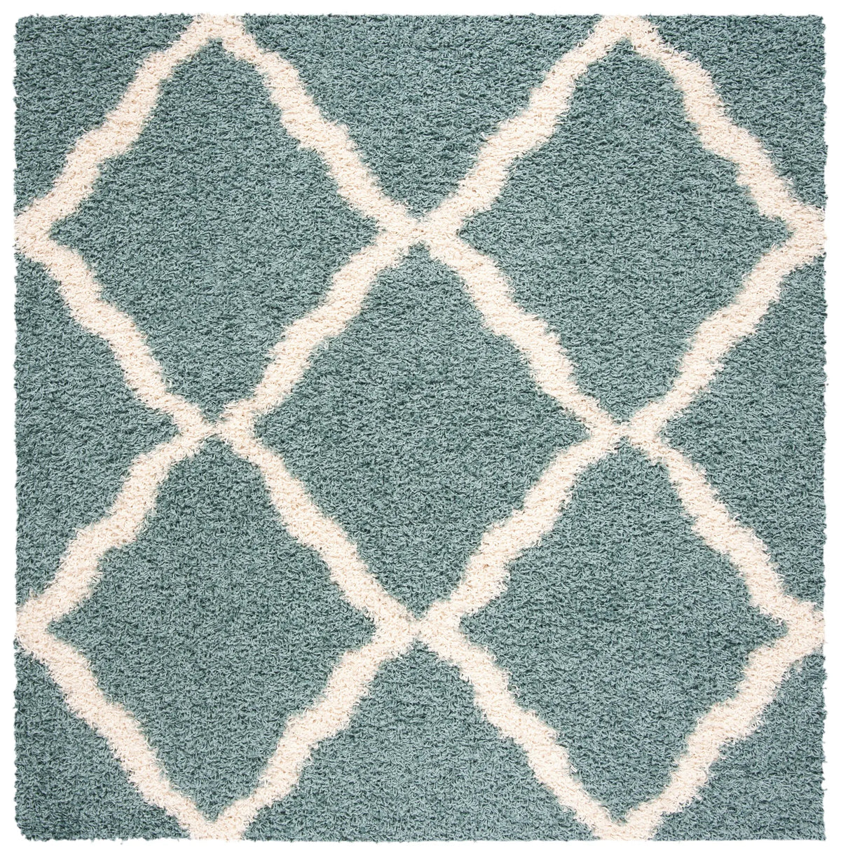 Safavieh Sgd-Dallas Shag 6'-0" x 6'-0" Rug in Seafoam / Ivory