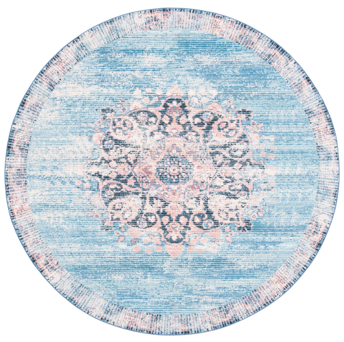 Safavieh Journey 6'-7" x 6'-7" Rug in Turquoise / Pink