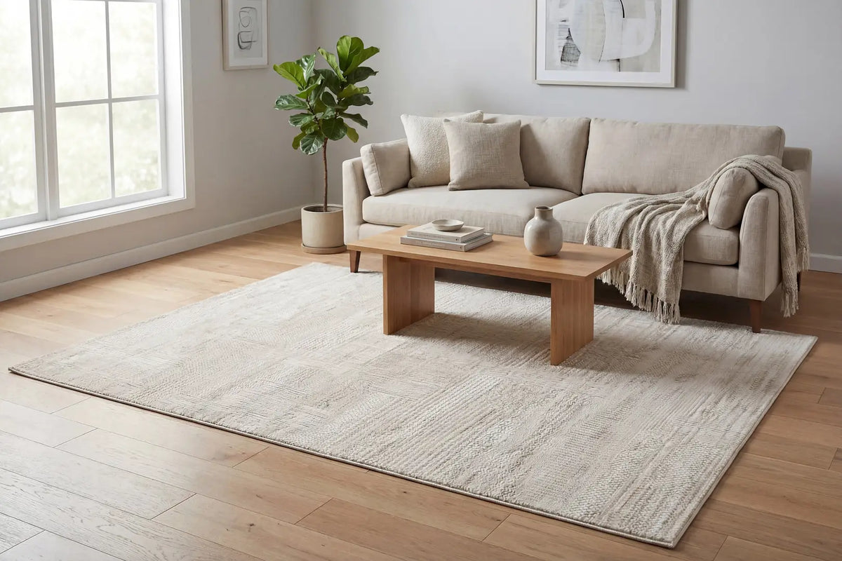 Dynamic Rugs Atlas 2582 Power Loomed Modern Beige/Grey Rug - Room