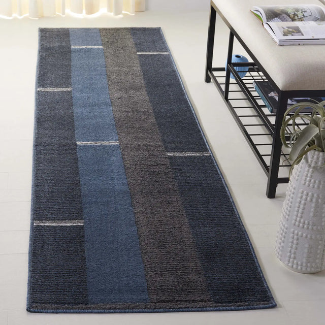 Safavieh Pyramid 2'-2" x 8'-0" Rug in Navy / Grey Black