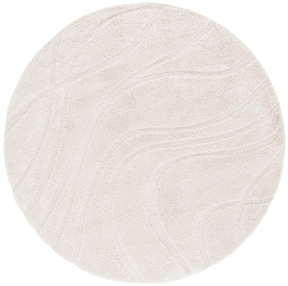 Safavieh Florida Shag 10'-0" x 10'-0" Rug in Creme / Creme